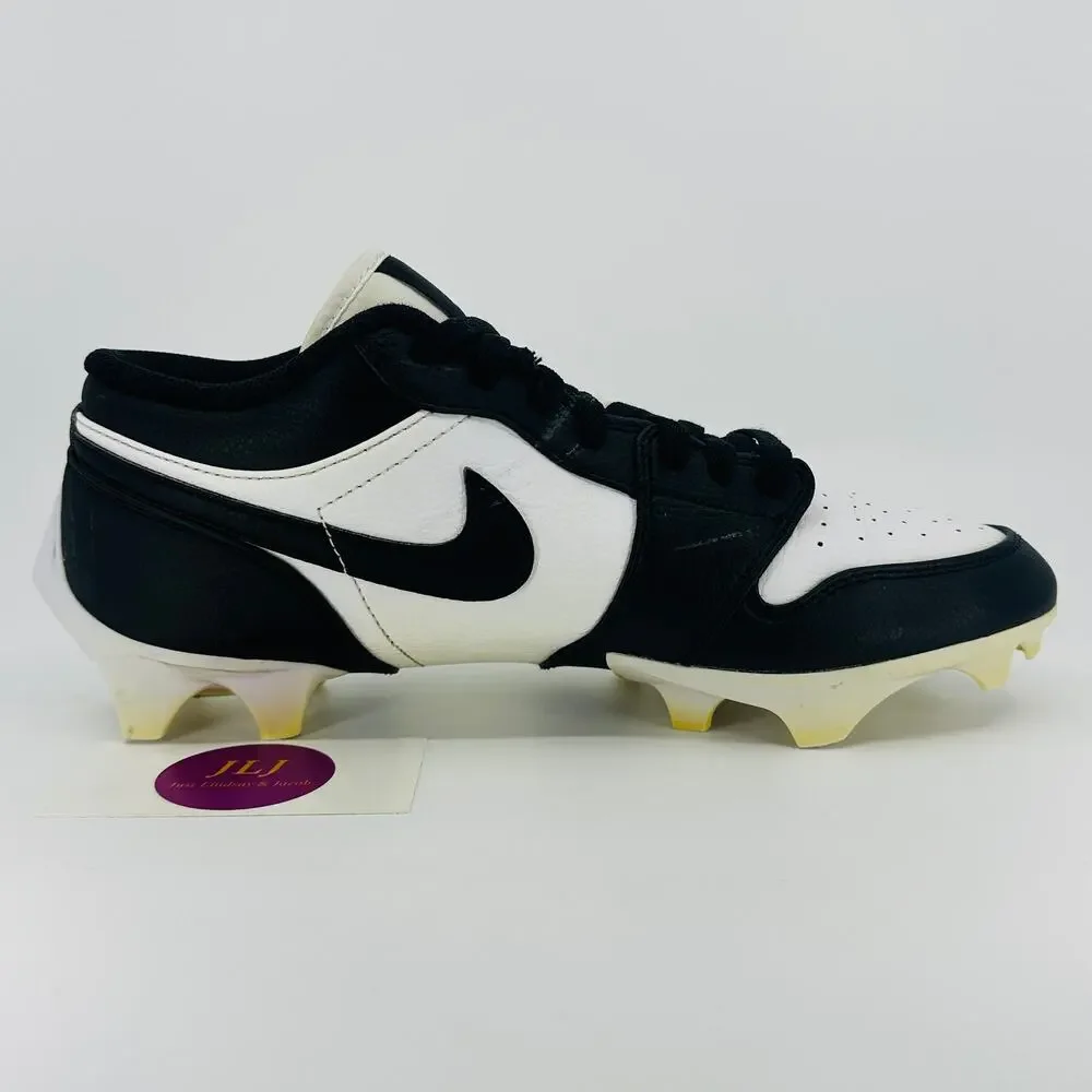 Jordan 1 Low TD Football Cleats 'Panda' Black White FJ6245-100 Men's Size 9
